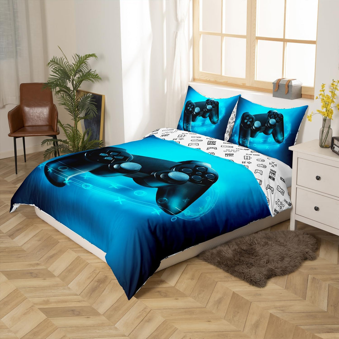 Bettwäsche für Kinder, Motiv: Game Theme Literie mit Videospielzeug, 220 x 240 cm, Mikrofaser Mehrfa