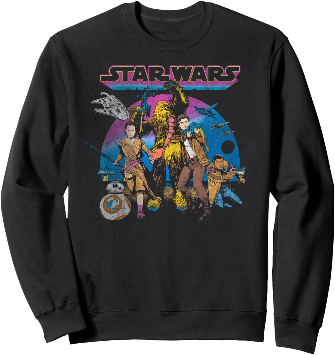Star Wars Jyn Erso, Han Solo, Chewbacca, Retro Color Sweatshirt