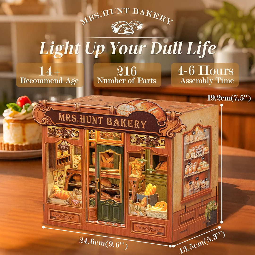 Cutefun Book Nook Kit - DIY Häuser LED-Beleuchtung - Miniature House Holzmodell Puppenhaus- 3D Holz