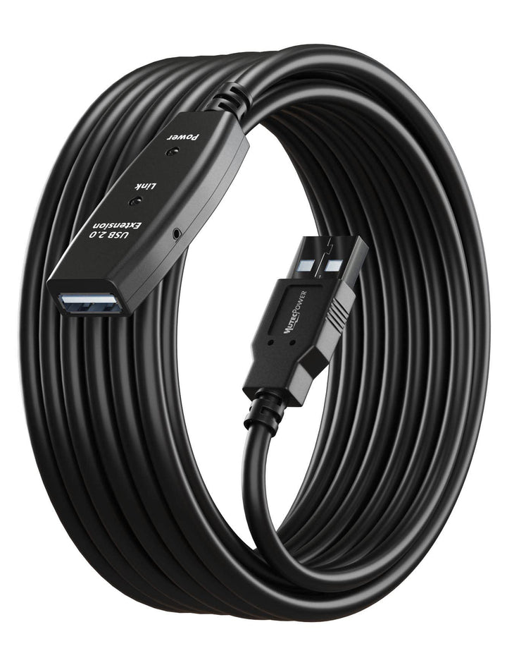 MutecPower 10m USB 2.0 Aktiv kabel männlich zu weiblich - Kabel mit Verlängerung Chipsatz - Repeater