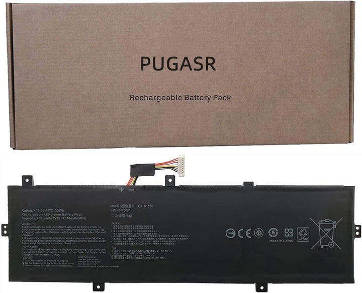 PUGASR C31N1620 Laptop Akku Kompatibel mit ASUS Zenbook UX430 UX430U UX430UA U4100 U4100U U4100UN UX