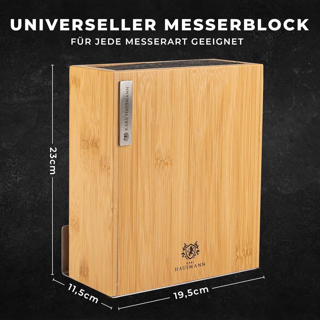 KARL HAUSMANN Messerblock Magnetisch mit Messerset - 6 Teilig Küchenmesser Set - Magnetischer Block