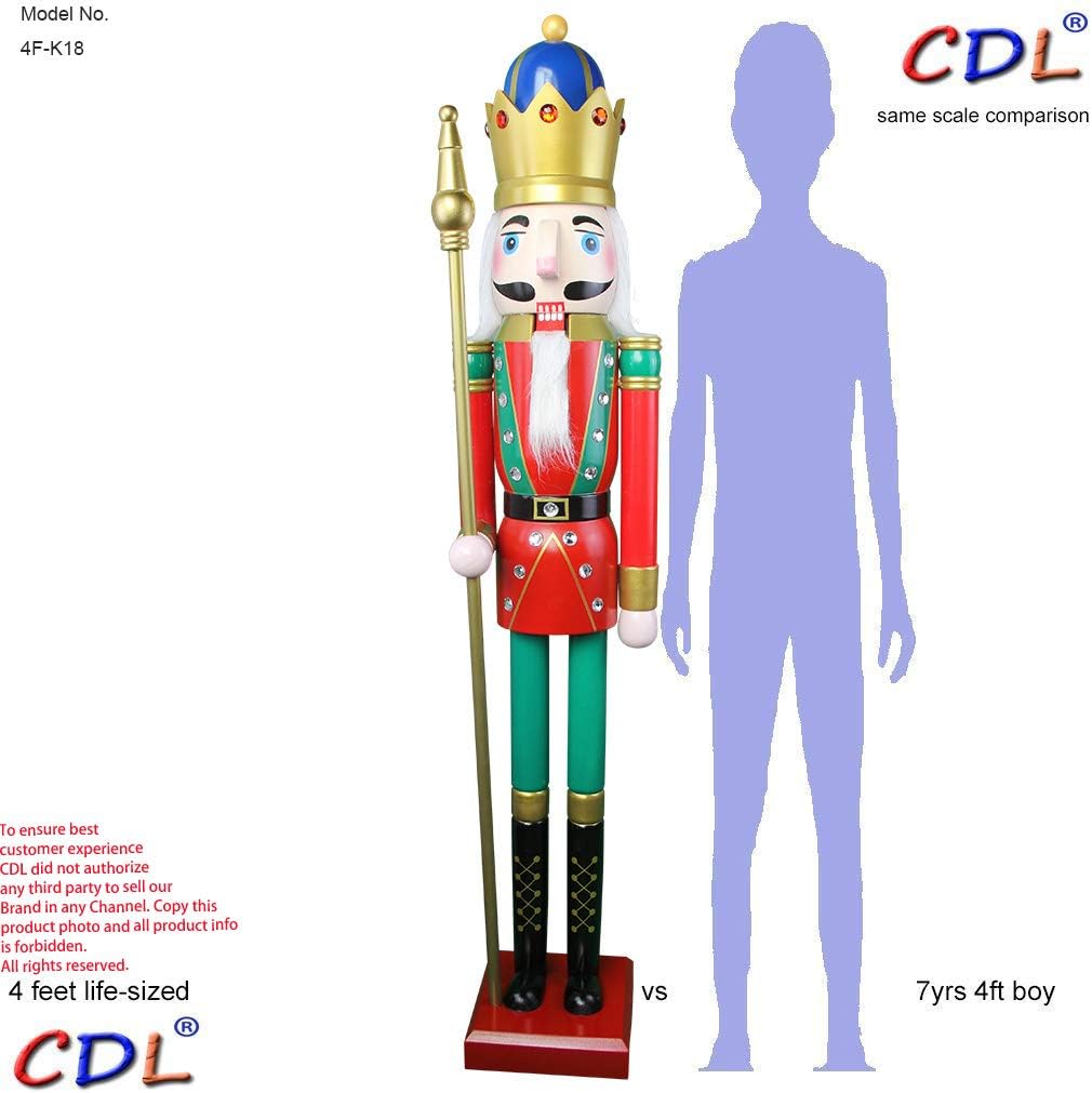 CDL L/4füsse/120cm/4ft/4fuss/120 cm Leben grösse Leben grösse grosse/Riesen Rot Weihnachten Holz Nus