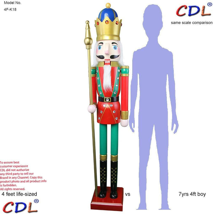 CDL L/4füsse/120cm/4ft/4fuss/120 cm Leben grösse Leben grösse grosse/Riesen Rot Weihnachten Holz Nus
