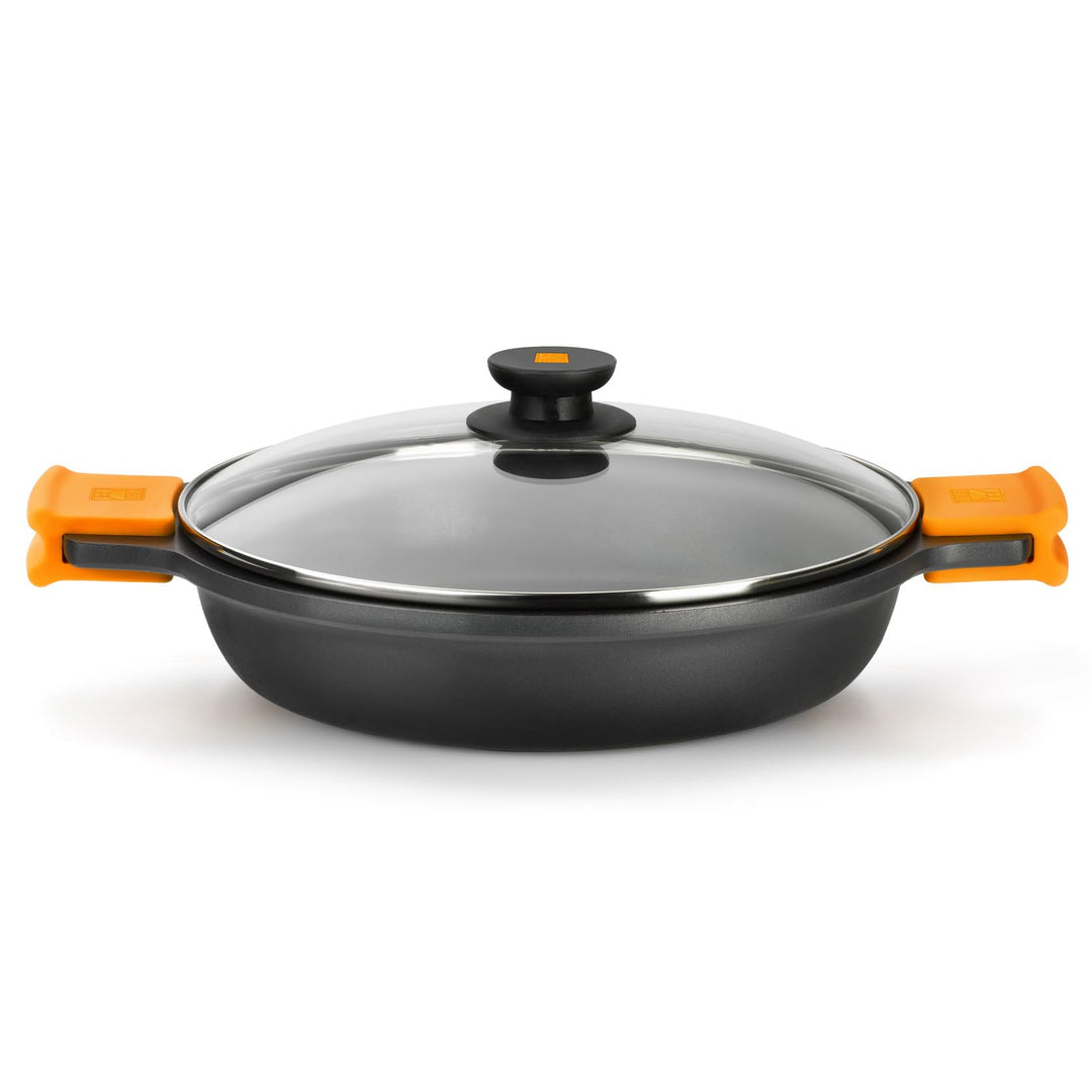 BRA Kochtopf, flach, aluguss, Schwarz, 36 cm Ohne Zubehör 36 cm, Ohne Zubehör 36 cm