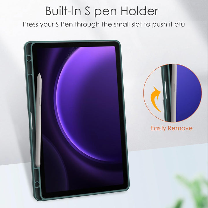 Hülle für Samsung Galaxy Tab S9 FE Cover,Premium Silicone Ultra Schlank leichte Schutzhülle,Dreifach