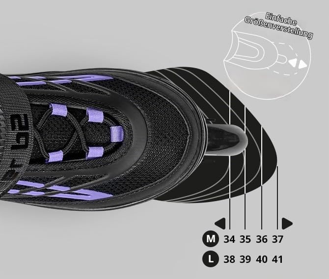 Movino Inline Skates Cruzer B3 Verstellbare Rollschuhe Damen Mädchen Jungen Inliner für Erwachsene m