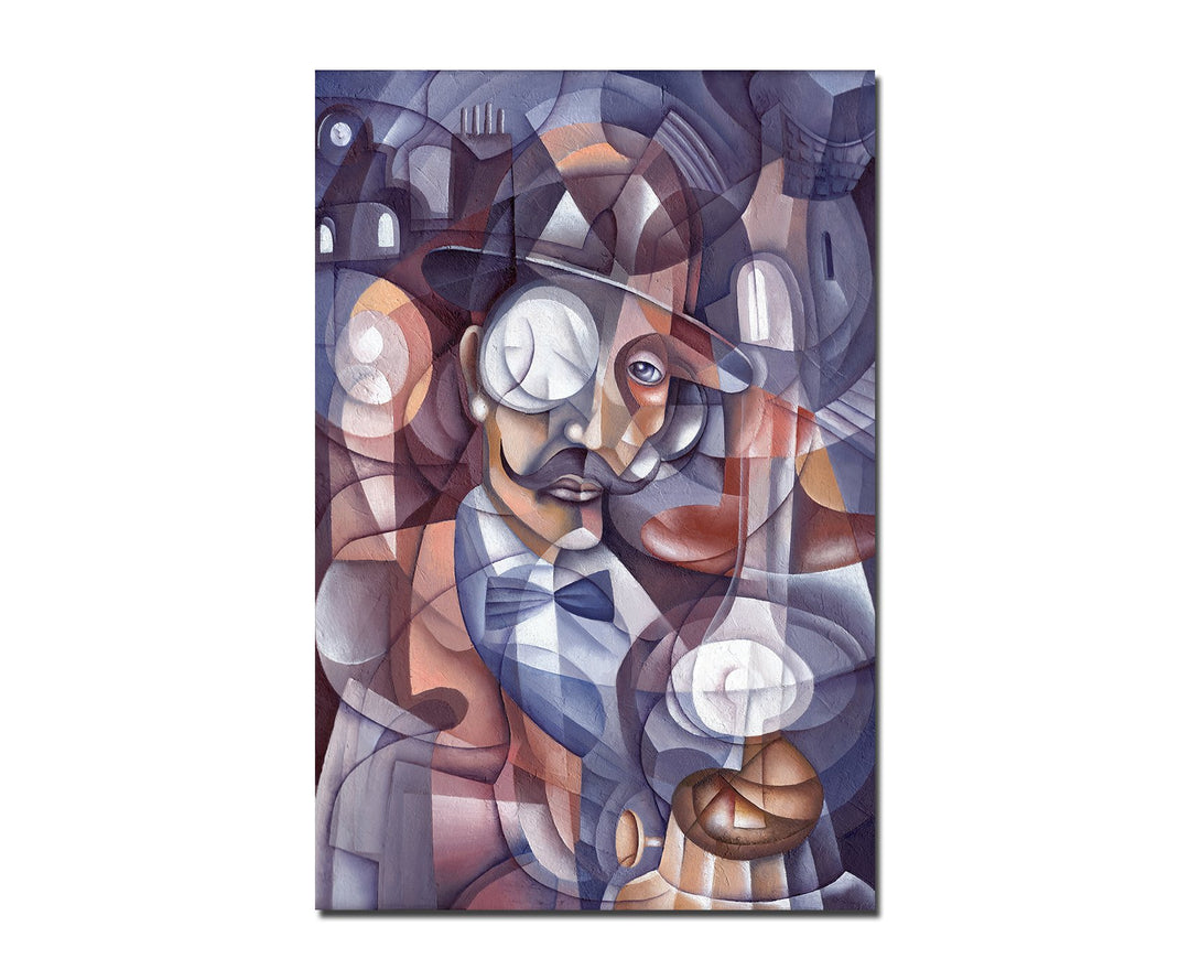Paul Sinus Art 120x80cm - WANDBILD Kubismus Gesicht Malerei abstrakt - Leinwandbild auf Keilrahmen m