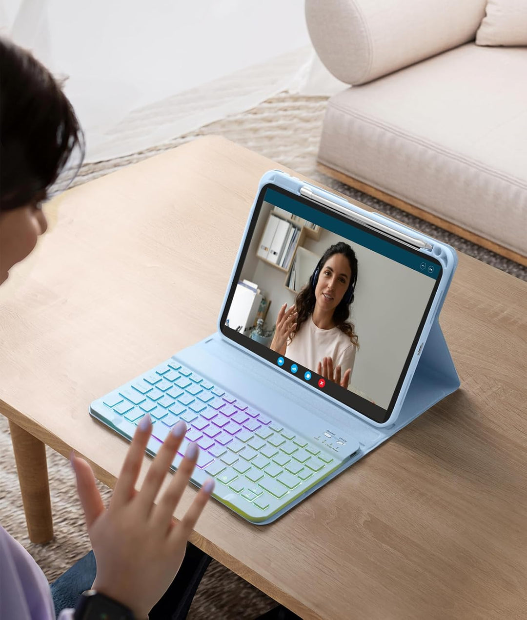Vobafe Hülle mit Tastatur Kompatibel mit iPad A16 11 Generation 2025/10 Gen 2022 10.9 Zoll, Air 11 Z
