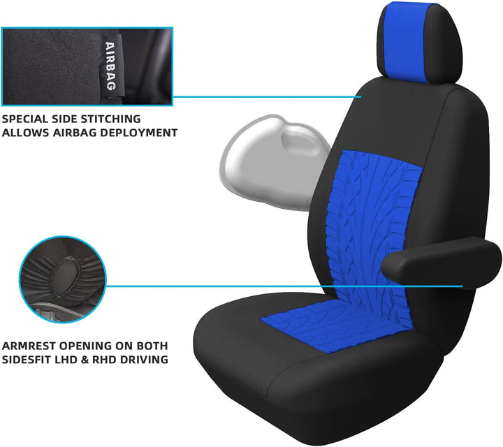 TOYOUN Universal Sitzbezüge Auto für Transporter LKW - Separater Design Sitzunterseitenstauraum zugä