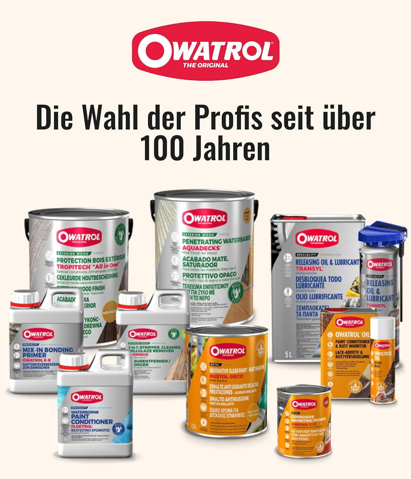 OWATROL® Rostschutz Spray 4 x [ 300ml ] - Für Metalle, Kunststoff, Glas, Holz, Farben & Lacke - Grun