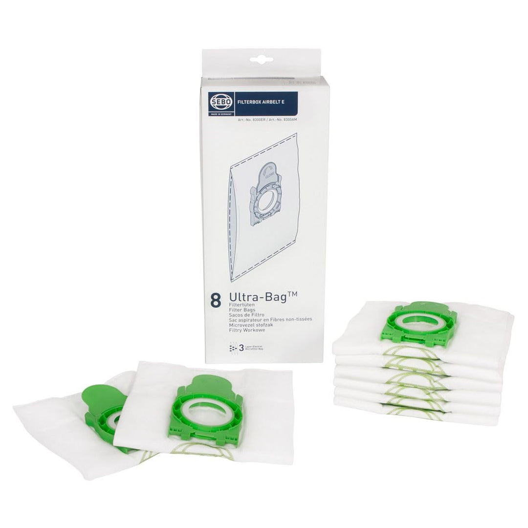 Sebo 8300ER Filterbox E für alle Airbelt E Modelle inklusive 8 Ultra Bag Elektret Filtertüten mit Fi