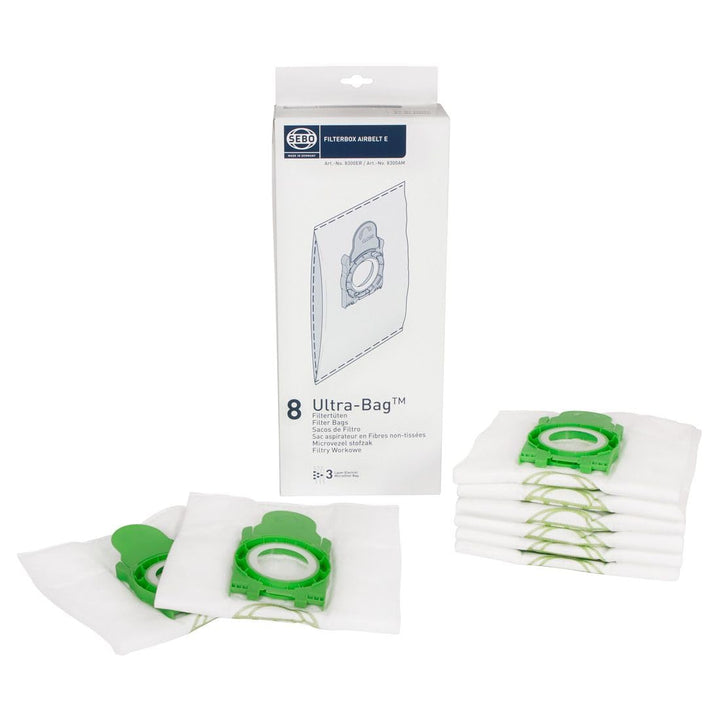 Sebo 8300ER Filterbox E für alle Airbelt E Modelle inklusive 8 Ultra Bag Elektret Filtertüten mit Fi