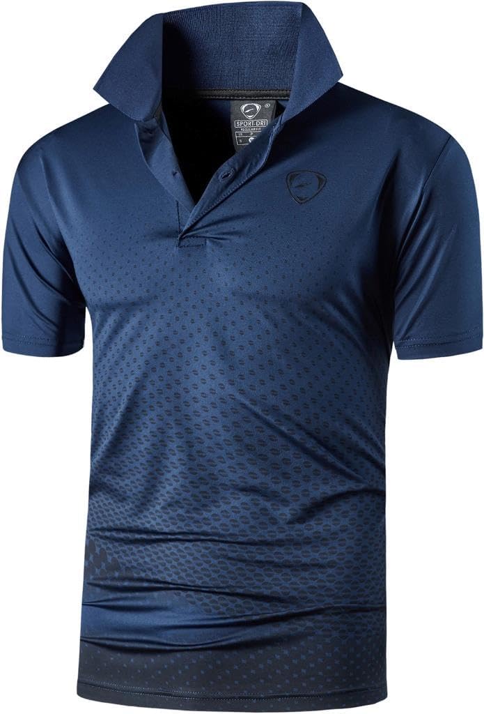 Jeansian Herren Kurzarm Passform Sport Polo Tee Shirts T-Shirts Tops Poloshirt Golf Tennis Picklebal