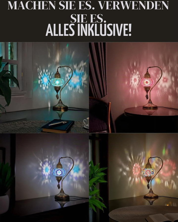 DEMMEX DIY Türkisches Mosaiklampen-Kit - Komplettes Kunst- und Handwerks-Geschenkset für Erwachsene