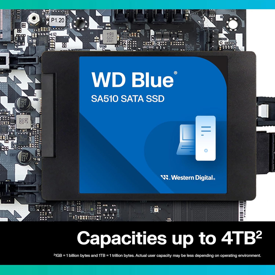 WD Blue SA510 SATA SSD 1 TB 2,5 Zoll (Lesen bis 560 MB/s, Schreiben bis 520 MB/s, Upgrade für PC/Lap