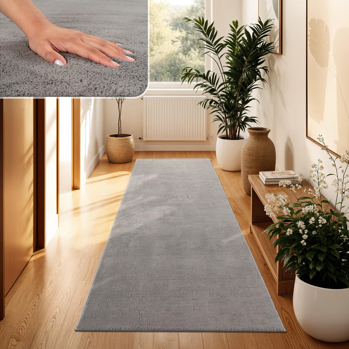 Paco Home Waschbarer Teppich Wohnzimmer Schlafzimmer Kurzflor rutschfest Flauschig Weich Moderne Ein