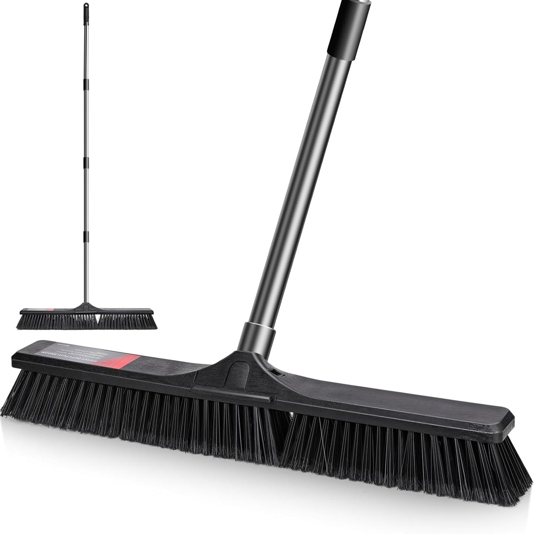 MASTERTOP Strassenbesen Industriebesen, 60cm Grosser Besen mit stiel ausziehbar, Gartenbesen Kehrbes