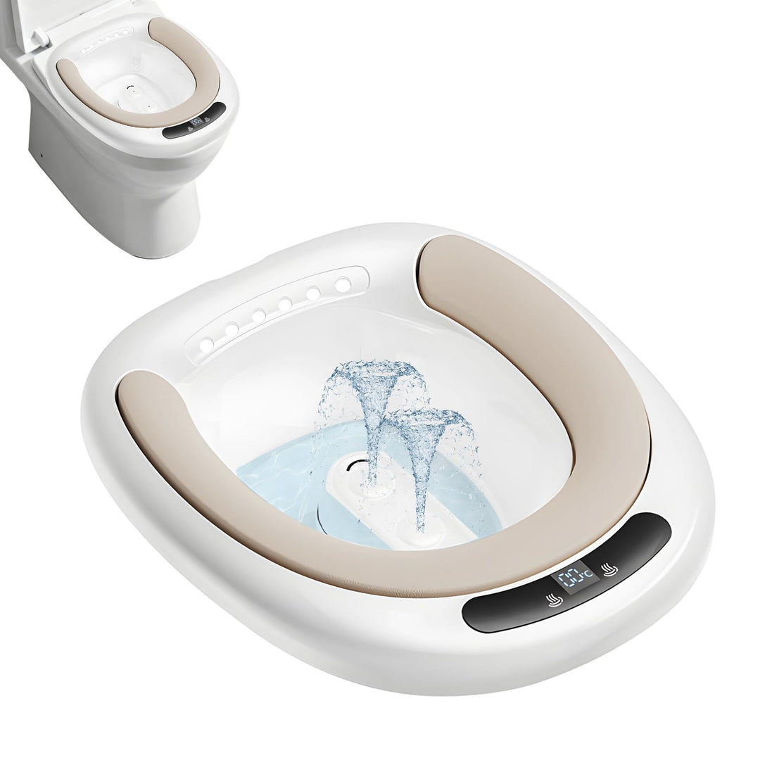 Sitzbad für Die Toilette, Geeignet für 99% Der Toiletten, Tragbares Bidet Mit Zwei DüSen FüR Die Gyn