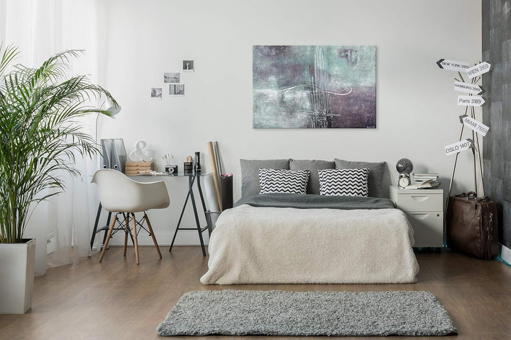 YS-Art Abstrakt Acryl Gemälde auf Leinwand Melodie handgemalt Wandbilder Wohnzimmer modern Wohndekor