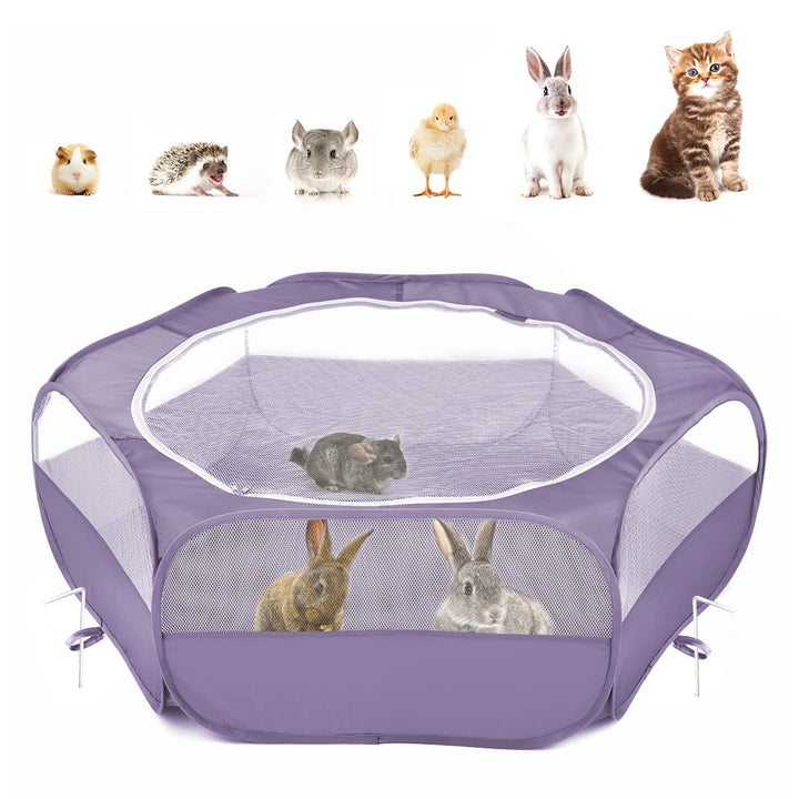 Pawaboo Kleintiere Freigehege, Wasserdicht Faltbar Kaninchen Freilaufgehege für Hasen Hühner Kätzche
