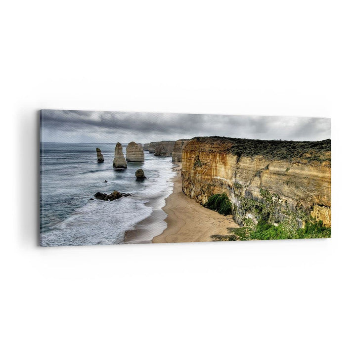 Panorama Bilder auf Leinwand 100x40cm Leinwandbild Strand Ozean Landschaft Gross Wanddeko Bild Schla