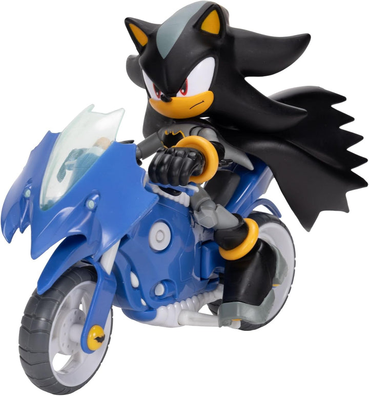 DC x Sonic Shadow als Batman & Batcycle Actionfiguren-Set, offiziell lizenziert von Jakks Pacific, 1