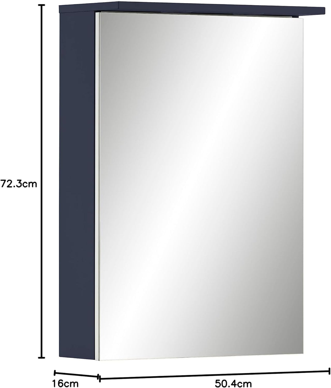 Schildmeyer Spiegelschrank Jesper, Holzwerkstoff, Nachtblau, 50,4 x 16 x 72,3 cm Nachtblau 50,4 x 16