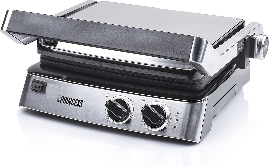 Princess Kontaktgrill/ Sandwichmaker – 180° aufklappbar mit zwei einstellbaren Thermostaten, 117300,