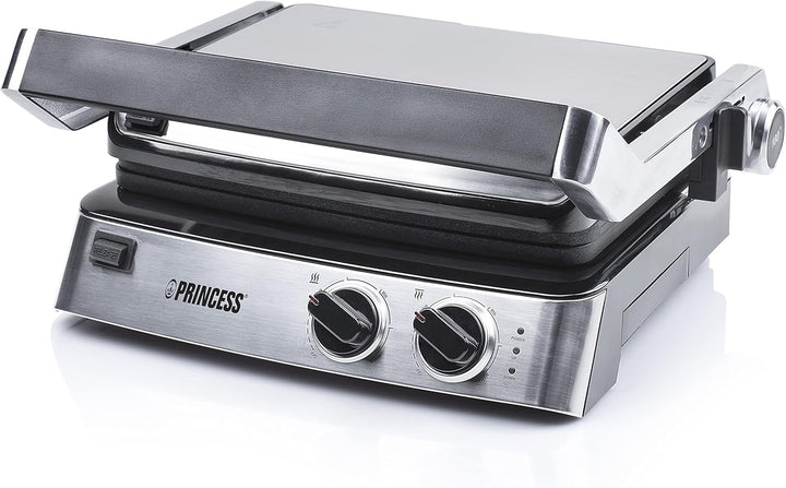 Princess Kontaktgrill/ Sandwichmaker – 180° aufklappbar mit zwei einstellbaren Thermostaten, 117300,