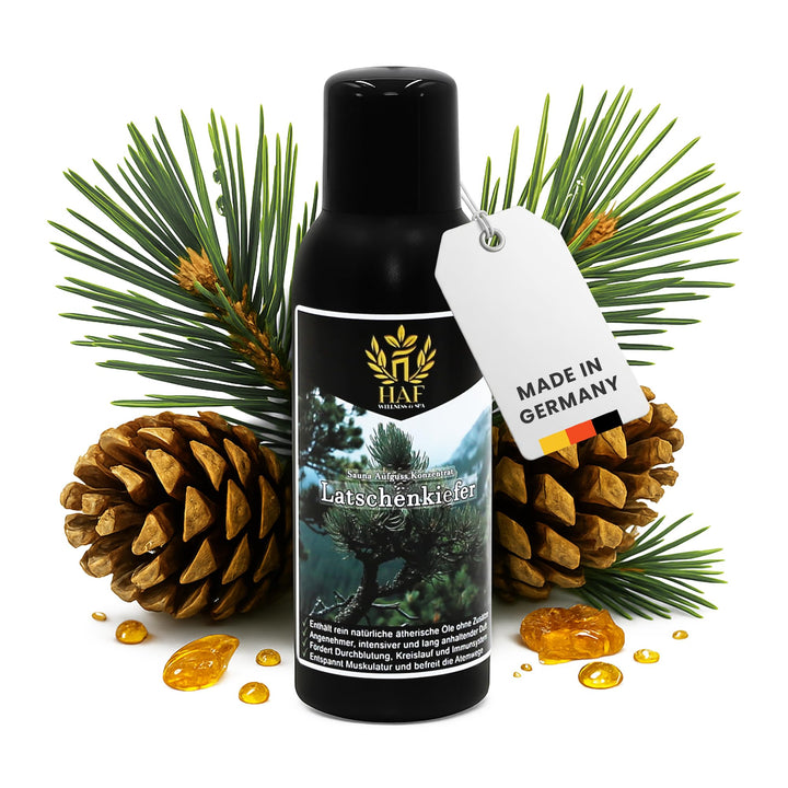 HAF Saunaaufguss Latschenkiefer 250 ml - Sauna Aufgussmittel mit natürlichen ätherischen Ölen - Saun