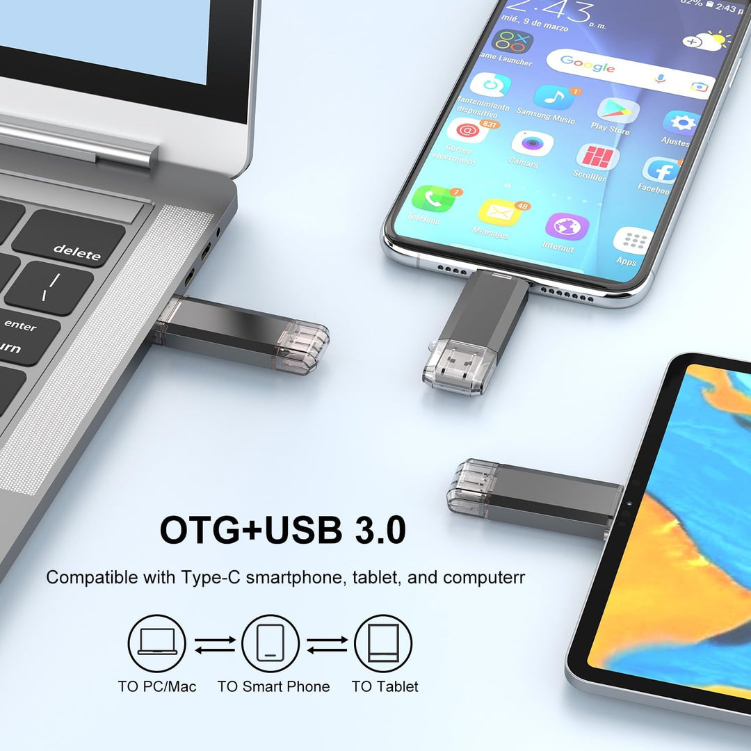 USB C OTG Stick 128GB RAOYI USB 3.0 Type C Stick Dual USB Speicherstick 2-IN-1 Flash Laufwerk 128 GB