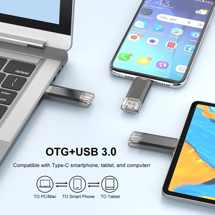 USB C OTG Stick 128GB RAOYI USB 3.0 Type C Stick Dual USB Speicherstick 2-IN-1 Flash Laufwerk 128 GB