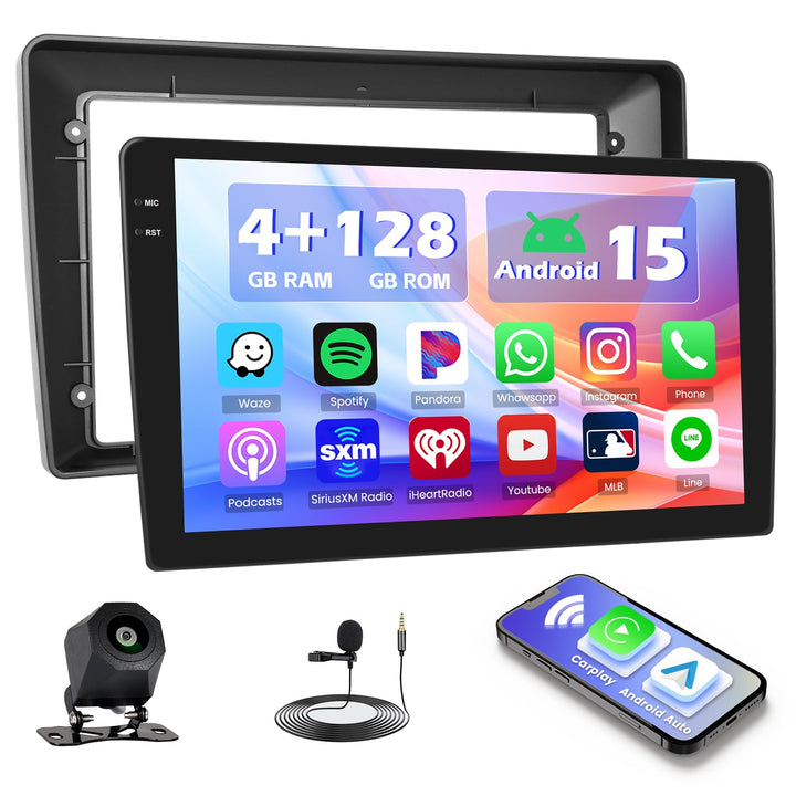 Hikity 4+128G Android 15 Autoradio für FIAT Tipo Egea 2015-2020, 9" Bildschirm Radio mit Wireless Ca