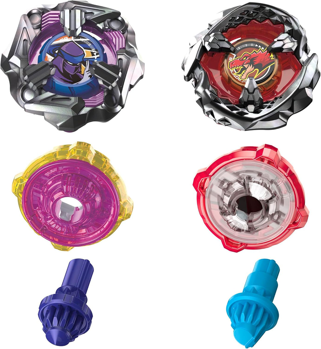 Hasbro Beyblade X Beat Tyranno 4-70Q &amp; Knife Shinobi 4-80HN Dual Pack, Set BEAT TYRANNO &amp; KNIFE SHIN