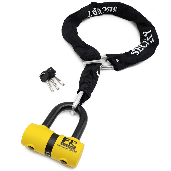 FR SECURITE FR50+10.120L Motorrad-Diebstahlkette Mini-U-Schloss Zugelassen SRA-Sicherheitsschutz Mot