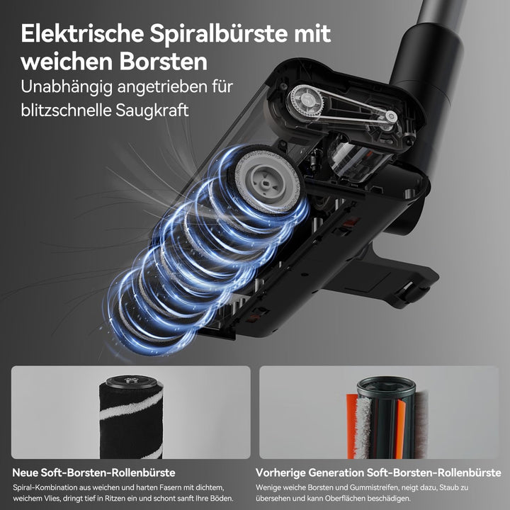 Deerma DEM-T30W Kabelloser Staubsauger 2-in-1 mit Stauberkennung, 240W Motor, 23kPa Saugkraft, HEPA-