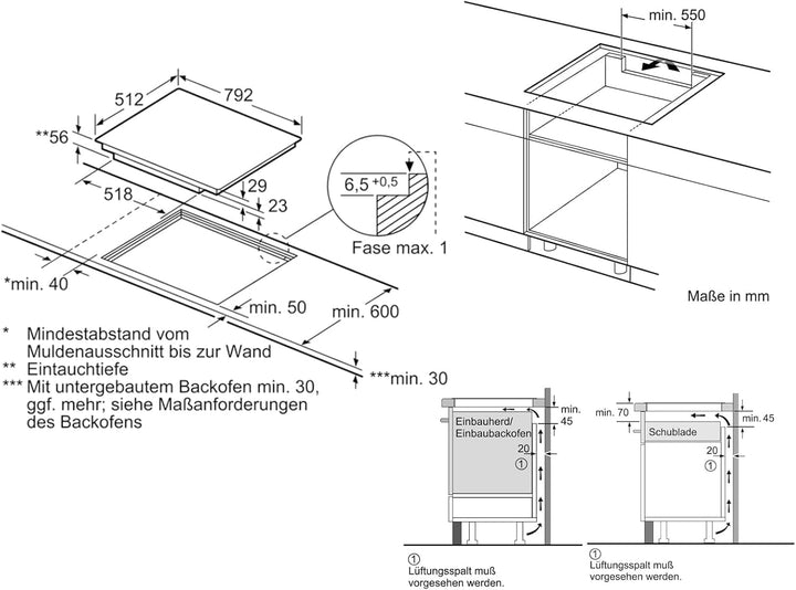 Neff T68PT6QX0 Induktionskochfeld N70 / 80 cm / Autarkes Kochfeld / TwistPad / FlexInduktion / Power