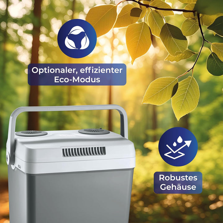KLAMER elektrische Kühlbox, Kühlbox mit Kühl- und Warmhaltefunktion, 2 Anschlüsse: 230V & 12V für Zi