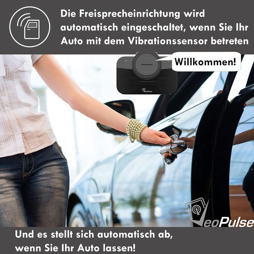 Freisprecheinrichtung Bluetooth Freisprechanlage VeoPulse B-PRO 2 mit Licht und automatischem Anschl