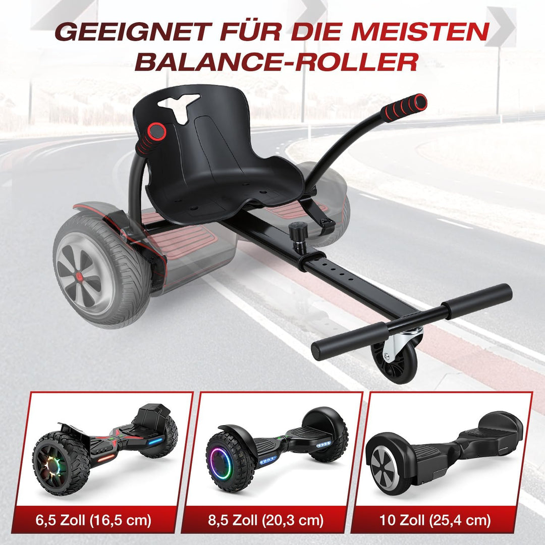 Herrselsam Hoverboard Sitz, Hoverboard mit Sitz verstellbarer,Sitzscooter Kompatibel Sitz für 6,5-10
