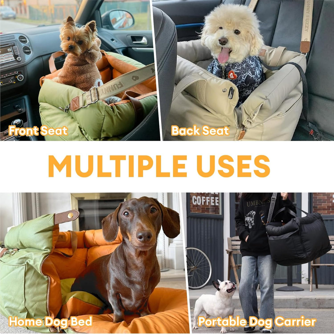 FUNNYFUZZY Hundesitz Auto für kleine und mittelgrosse Hunde bis 16 kg, wasserdichter Hunde Autositz