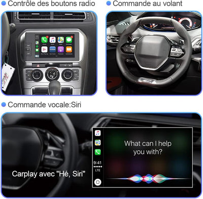 ISUDAR Wireless Carplay Retrofit Decoder Kit für Peugeot & Citroen Picasso DS4 DS3 308 508 208 2008