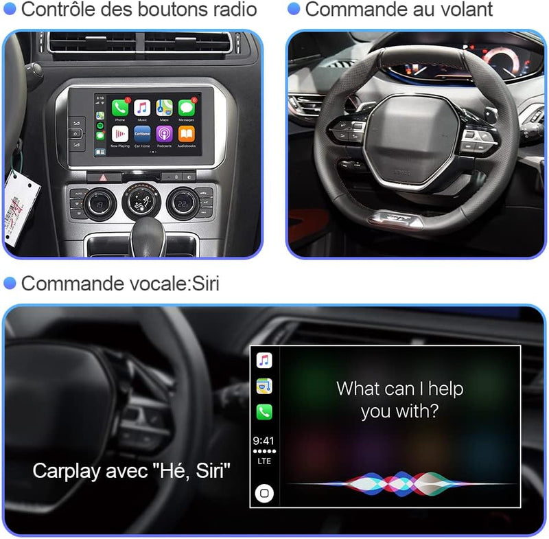 ISUDAR Wireless Carplay Retrofit Decoder Kit für Peugeot & Citroen Picasso DS4 DS3 308 508 208 2008