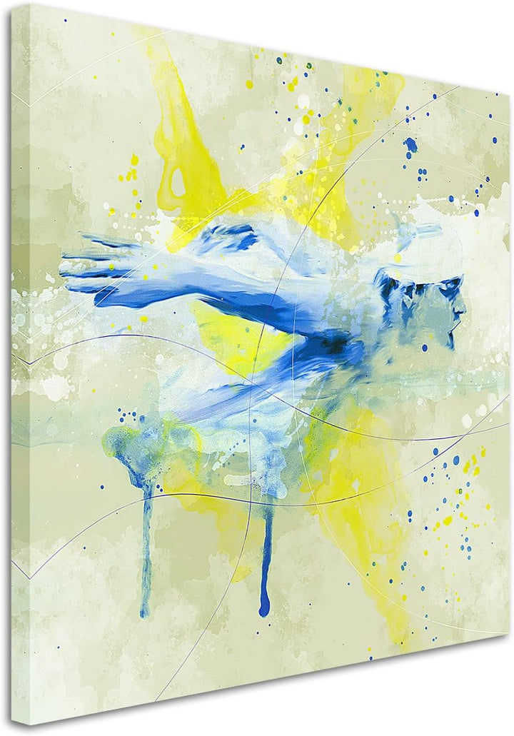 Paul Sinus Art Schwimmen I 60x60cm SPORTBILDER Splash Art Wandbild Aquarell Art