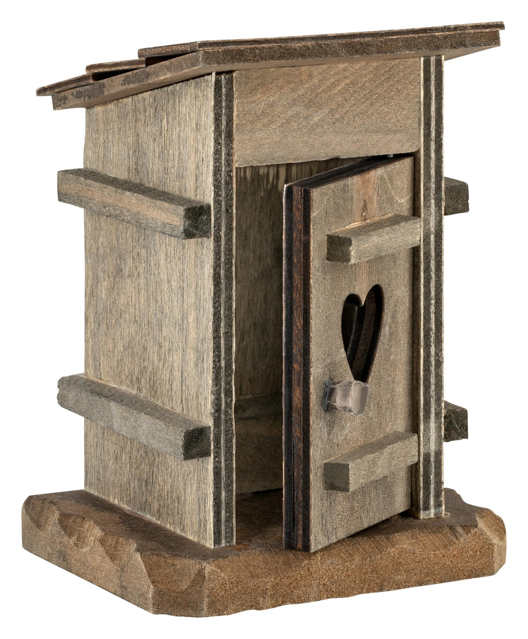 MaMeMi TOILETTENHÄUSCHEN aus Holz [Handgefertigt, ca. 10 cm hoch, 6 cm breit] – Krippenzubehör für W