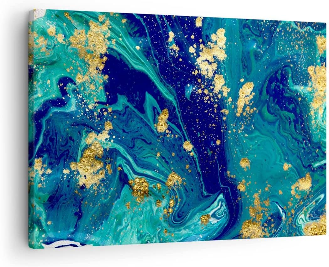 Bilder auf Leinwand Abstraktion modern Leinwandbild mit Rahmen 70x50cm Wandbilder Dekoration Wohnzim