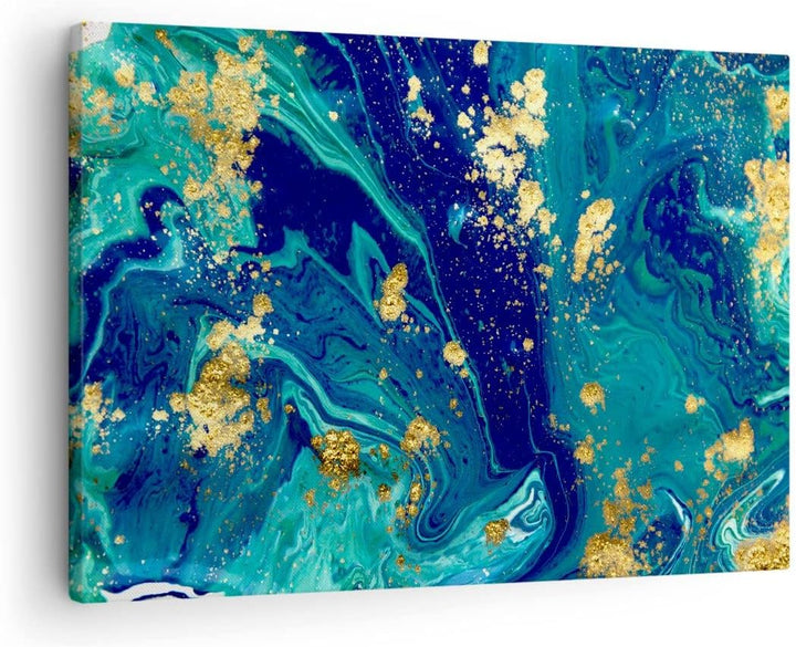 Bilder auf Leinwand Abstraktion modern Leinwandbild mit Rahmen 70x50cm Wandbilder Dekoration Wohnzim