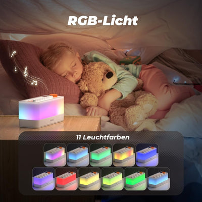 RIENOK Bluetooth Lautsprecher mit Licht Nachttischlampe 11 Farbe RGB Licht Dimmbar Nachtlicht 8 Natu