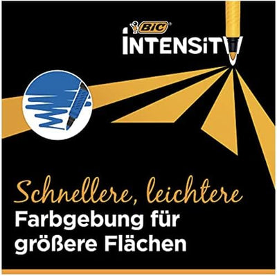 BIC Intensity Premium Filzstifte, zum Malen für Erwachsene und Kinder, in 24 Farben, mit komfortable